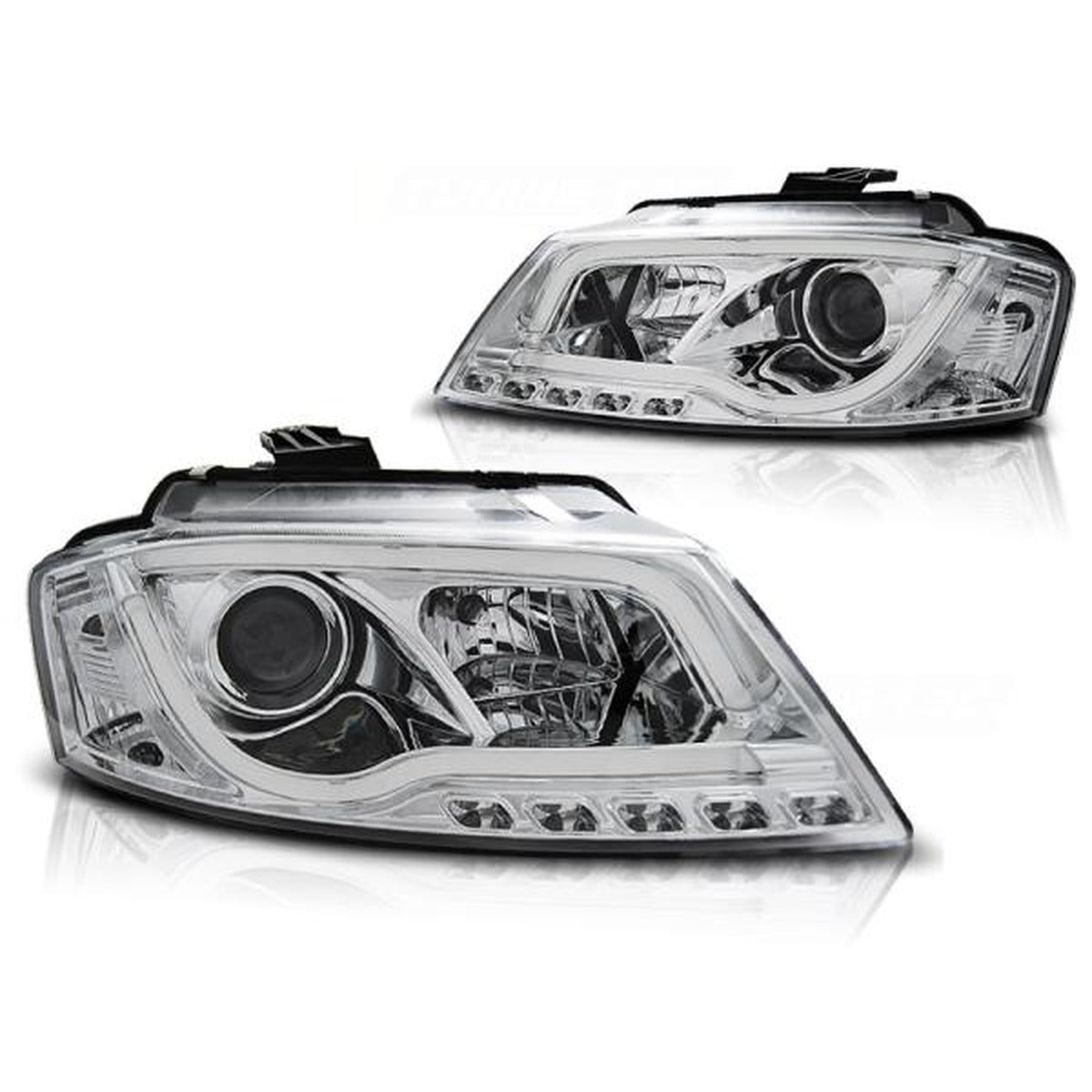Phares LED DRL feux de jour compatibles avec Audi A3 8P 8PA année 08-12 chrome LTI
