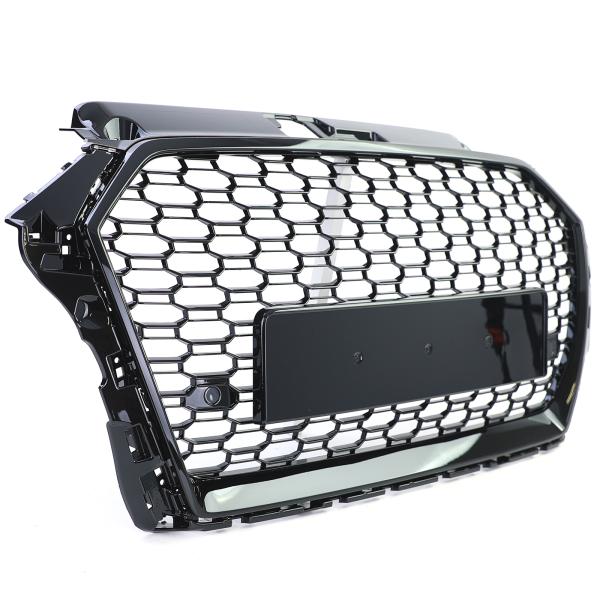 Frontgrill schwarz Sport mit Kennzeichenhalter passend für Audi A3 8V Facelift ab 2016