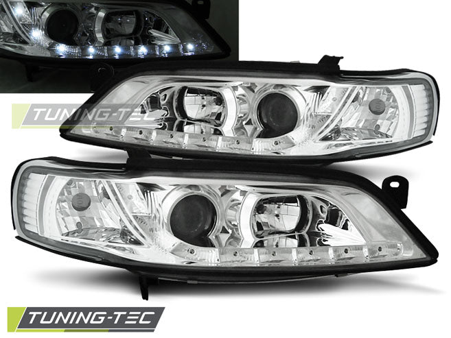 Scheinwerfer OPEL VECTRA B 11.96-12.98 LED-Tagfahrlicht Chrom passend für
