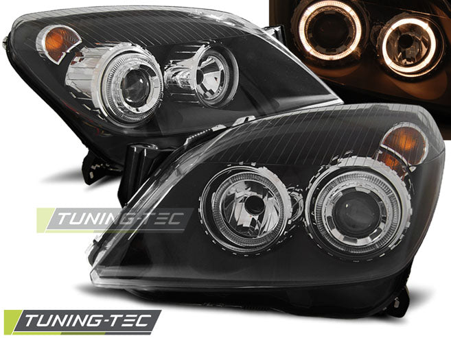 Scheinwerfer Angel Eyes Schwarz passend für OPEL ASTRA H 03.04-09