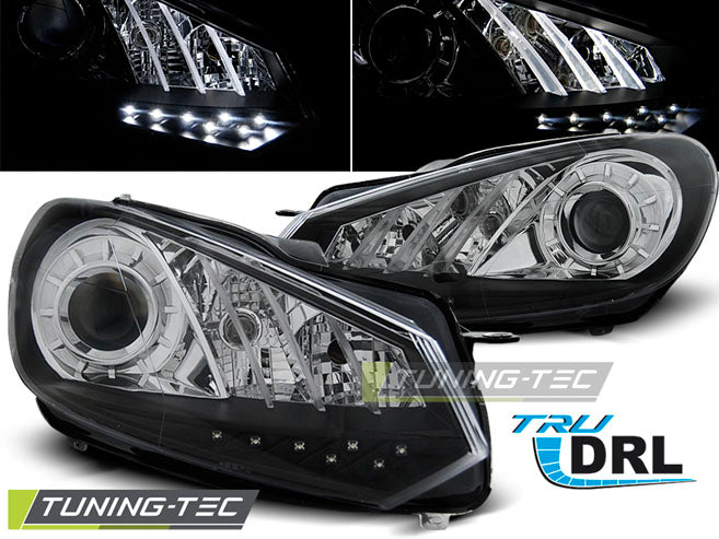 Scheinwerfer LED-Tagfahrlicht Schwarz passend für VW GOLF 6 10.08- 12