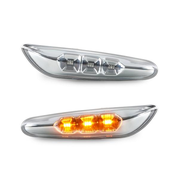 Led Seitenblinker Chrom Blinker passend für BMW E46 E90 E91 E60 E61 E82 E87