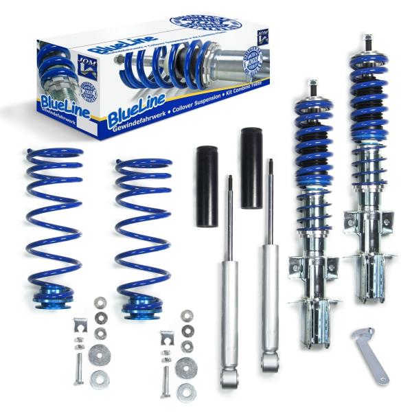 BlueLine Gewindefahrwerk passend für Volvo 850 inkl. Kombi-Modelle Typ LS, LW 2.0i, 2.5i, 2.5i 20V, 2.3i T 20V Baujahr 1991 - 1996, außer Fahrzeuge mit Allradantrieb passend für Volvo S70 und V70 Typ L 2.0, 2.4, 2.4T, 2.5, 2.5 20V, 2.5T, 2.5TDi, 2.5D B