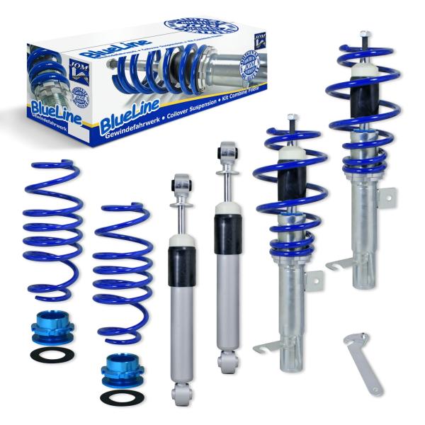 BlueLine Gewindefahrwerk passend für Ford Fiesta JH und JD 1.25, 1.3, 1.4, 1.6, 1.4TDCi, 1.6TDCi, Baujahr 11.2001 - 2008 und passend für Ford Fiesta ST 2.0 Baujahr 11.2004 - 2008