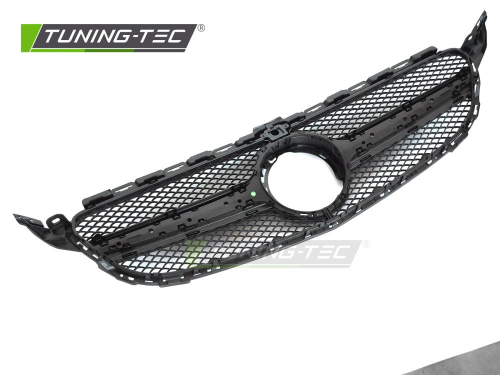 Sportgrill Schwarz glänzend mit Kameravorbereitung passend für Mercedes W205 18-21 / S205 18-21 / C205 18-23 / A205 18-23