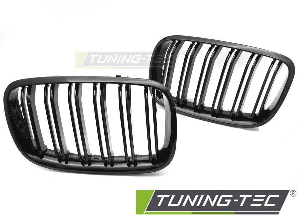 Sportgrill Sportausführung Schwarz glänzend Doppelsteg passend für BMW X5 E70 07-13 / X6 E71 08-14