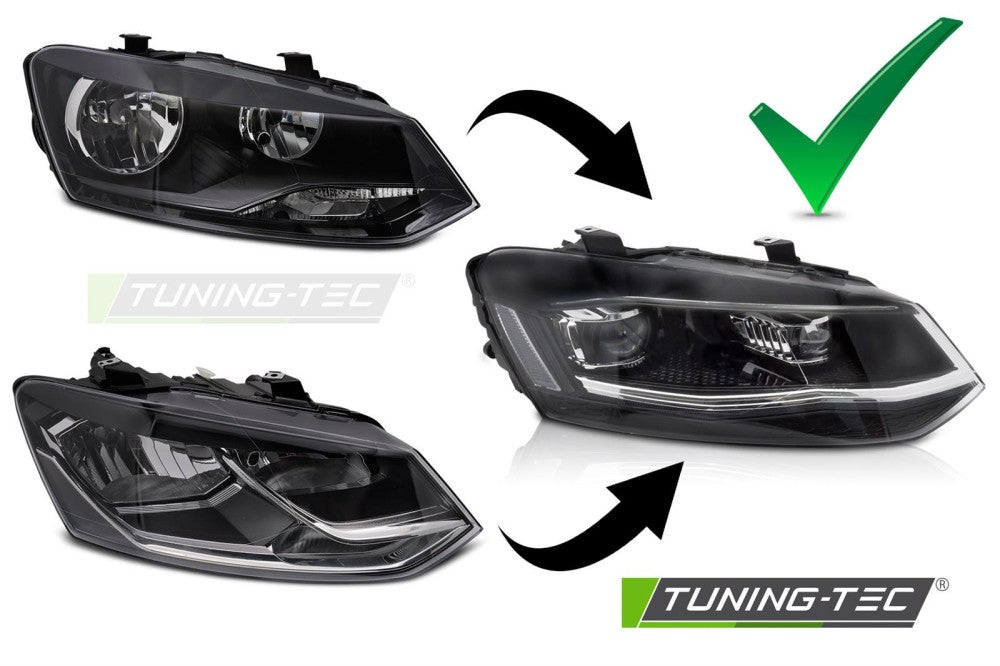 Scheinwerfer LED SILVER LED-Tagfahrlicht SEQ passend für VW POLO 6R 09-17