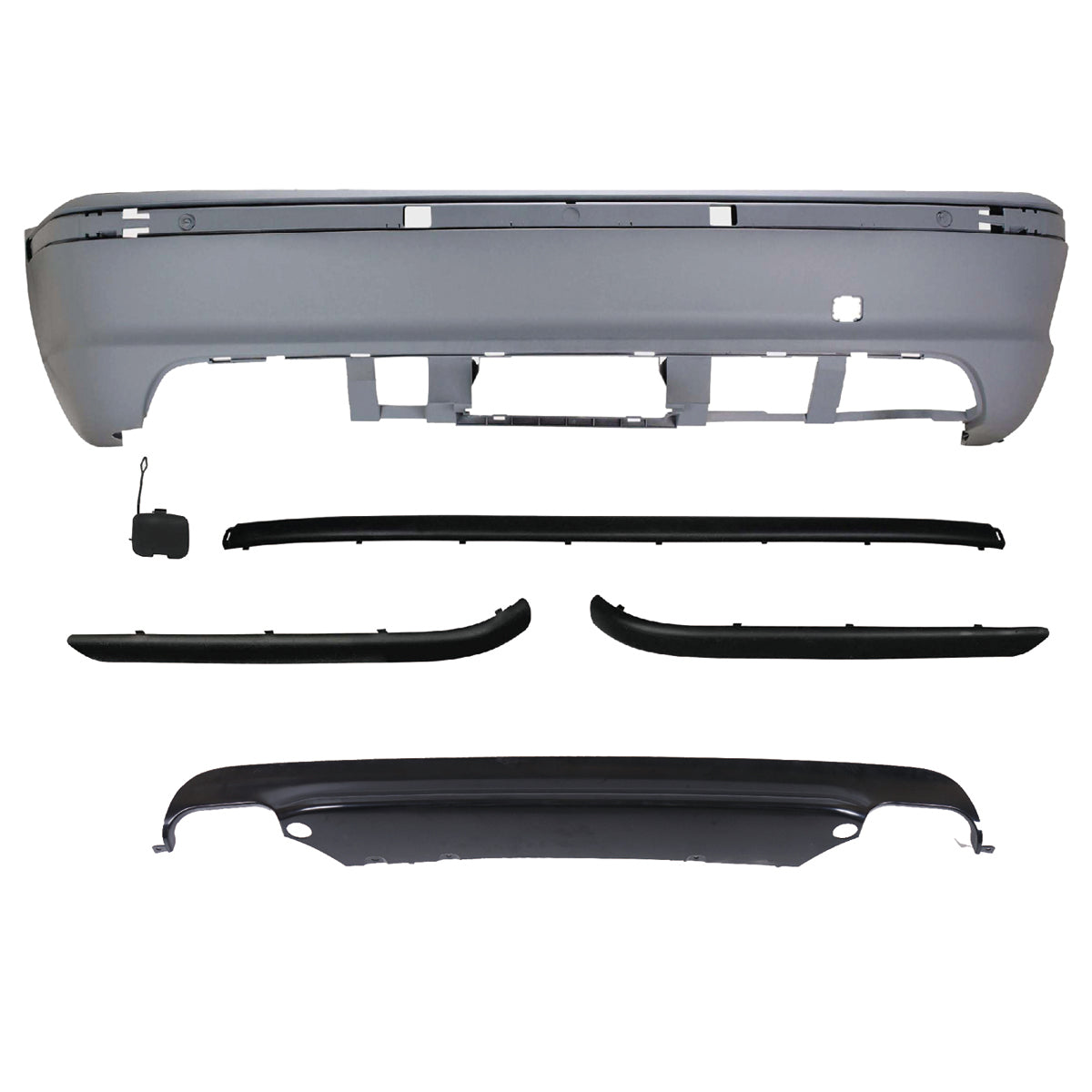 Heckstoßstange Sport mit Diffusor passend für BMW 3er (E46) Limousine 1998-2005 – Ansicht 2
