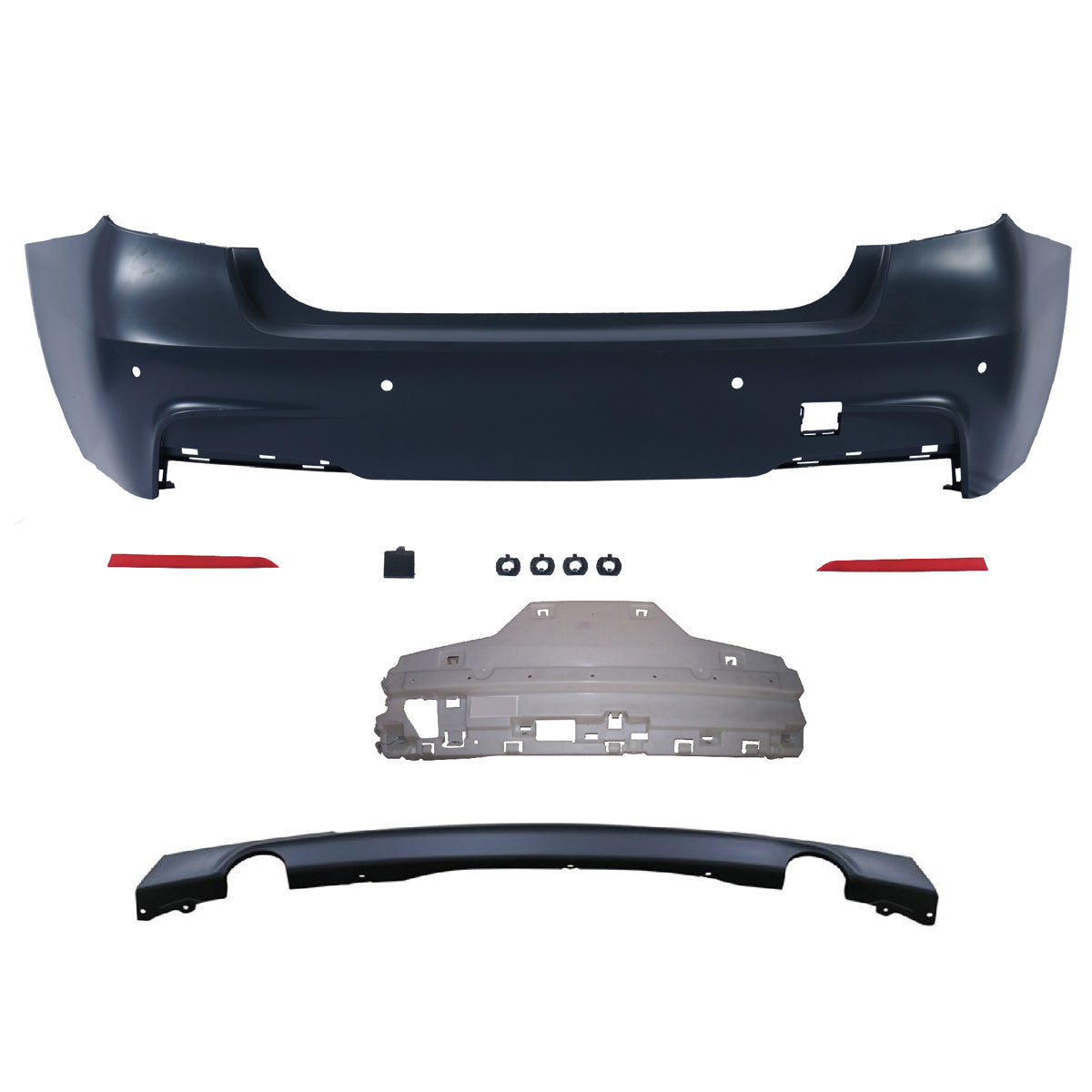 Heckstoßstange Sport mit Diffusor passend für BMW 3er (F30) Limousine 2011-2018 – Ansicht 2