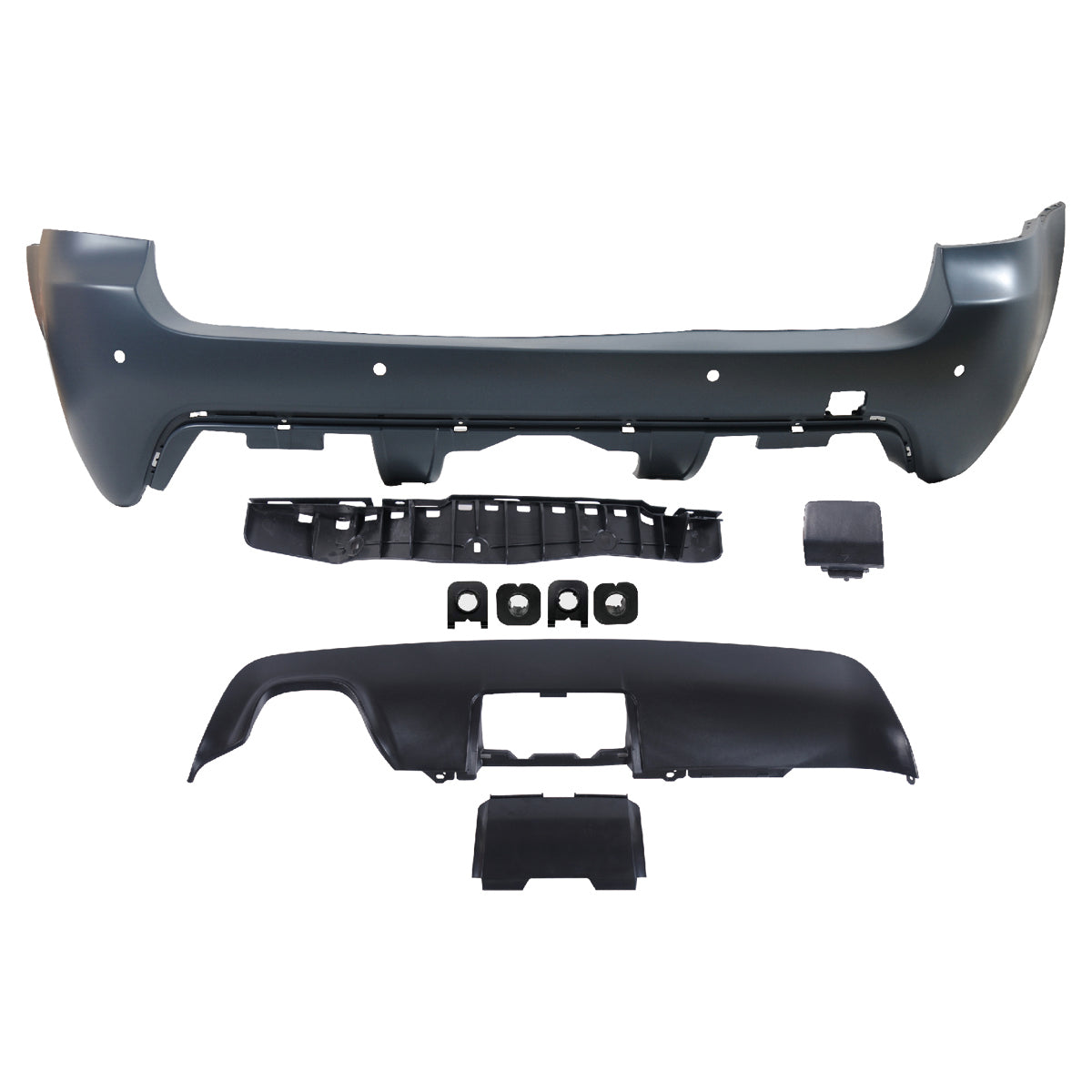 Heckstoßstange Sport mit PDC mit Diffusor passend für BMW 5er E61 Touring 2003-2007 – Ansicht 2