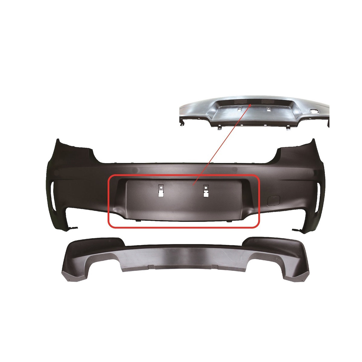 Heckstoßstange mit Diffusor passend für BMW 1er E81 E87 Schrägheck 2004-2011 – Ansicht 2