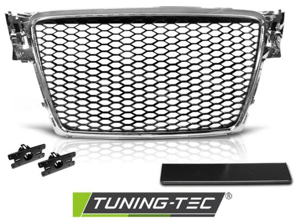 Sportgrill / Kühlergrill passend für Audi A4 B8 (8K) 08-11 chrom in Wabendesign
