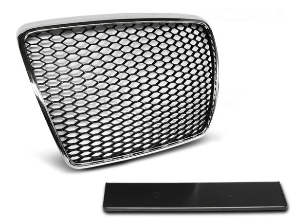 Sportgrill / Kühlergrill passend für Audi A6 C6 (4F) 09-11 chrom in Wabendesign
