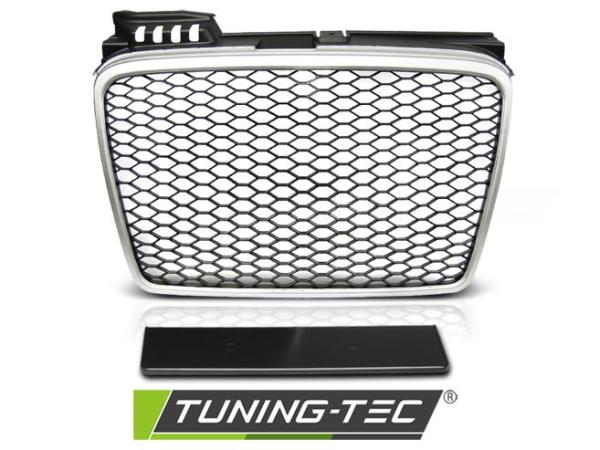 Sportgrill / Kühlergrill passend für Audi A4 B7 (8E) 04-08 matt silber in Wabendesign