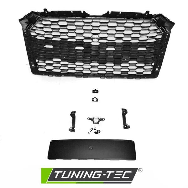 Sportgrill / Kühlergrill passend für Audi A4 B9 (8W) 15-19 chrom/Hochglanz schwarz in Wabendesign