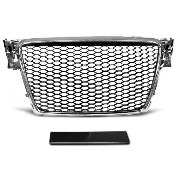Sportgrill / Kühlergrill passend für Audi A4 B8 08-12 Chrom/schwarz in Wabendesign