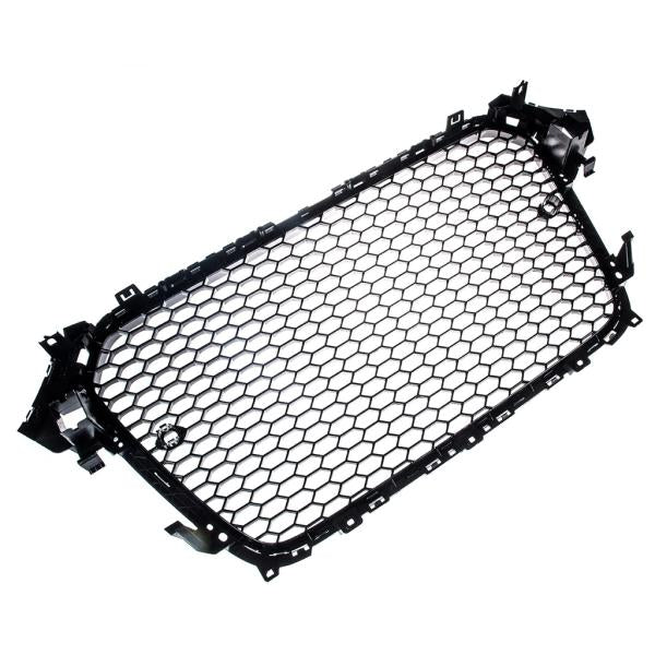 Sportgrill / Kühlergrill passend für Audi A4 B8 Facelift 13-16 Hochglanz-schwarz mit Emblemhalter