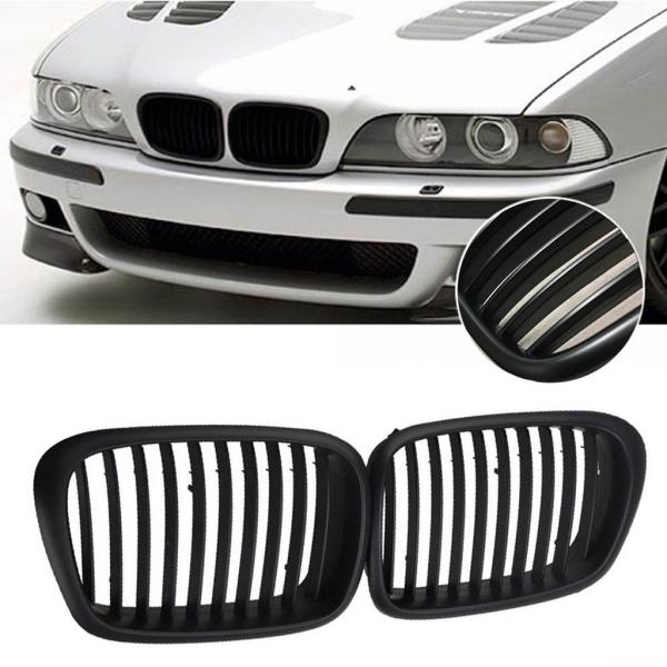 Sportgrill Kühlergrill Single passend für BMW 5er E39 95-03 schwarz/Matt