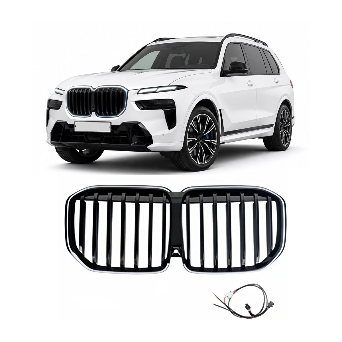 LED GRILLE passend für BMW X7 G07 LCI 2022+ Gloss Black single line (Facelift) – Bild 1
