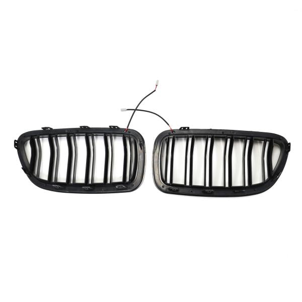 LED-Kühlergrill mit Doppelsteg in Schwarz glänzend passend für BMW 5er F10 F11 2010–2017