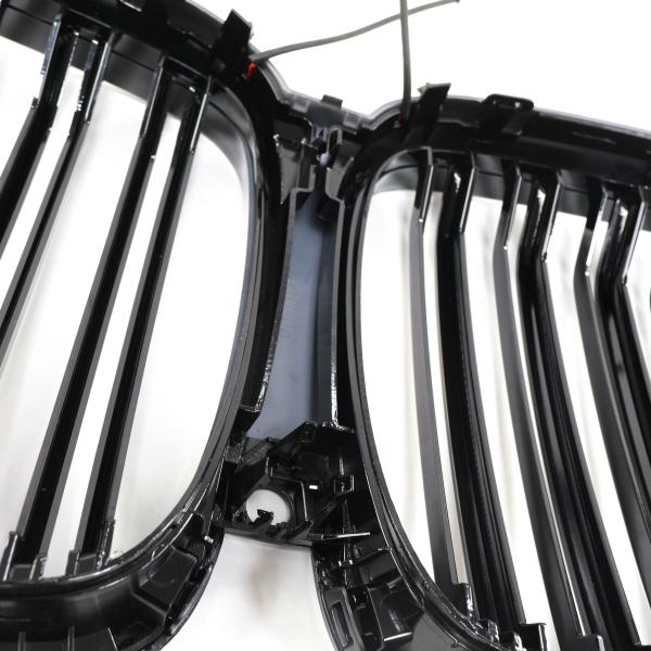 LED-Doppellamellen-Kühlergrill in Schwarz glänzend passend für BMW X5-Serie G05 ab 18