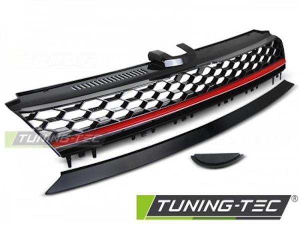 Sportgrill / Kühlergrill passend für VW Golf 7 (VII) 13-17 schwarz/rot in Wabendesign