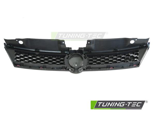 Sportgrill / Kühlergrill passend für Volkswagen Jetta 11-14 Hochglanz- schwarz/rot in Wabendesign