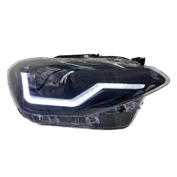 VOLL LED Tagfahrlicht Angel Eyes Scheinwerfer passend für BMW 1er F20/F21 11-15 schwarz mit dynamischen Blinker