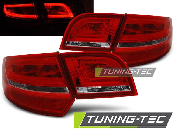 LED Lightbar Rückleuchten passend für Audi A3 8P Sportback Bj. 04-08 Rot/Chrom