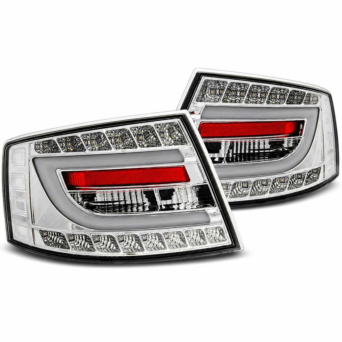 LED Rückleuchten passend für Audi A6 C6 Limousine 04.04-08 6PIN Chrom