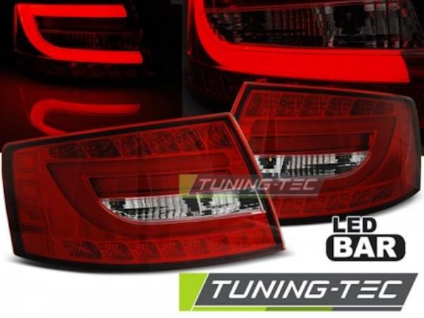 LED Lightbar Rückleuchten passend für Audi A6 C6 4F Limo Bj. 04-08 Rot/Chrom 7-PIN