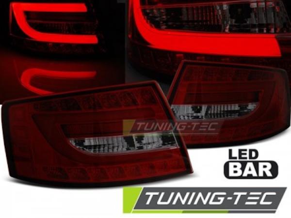 LED Lightbar Rückleuchten passend für Audi A6 C6 4F Limo Bj. 04-08 Rot/Smoke 7-PIN