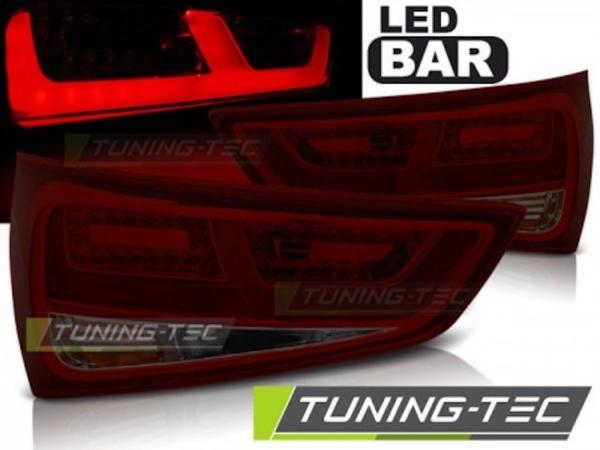 LED Lightbar Rückleuchten passend für Audi A1 + Sportback Bj. 10-14 Rot/Smoke