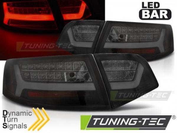 LED Lightbar Rückleuchten passend für Audi A6 C6 4F Limo Bj. 08-11 Schwarz Smoke