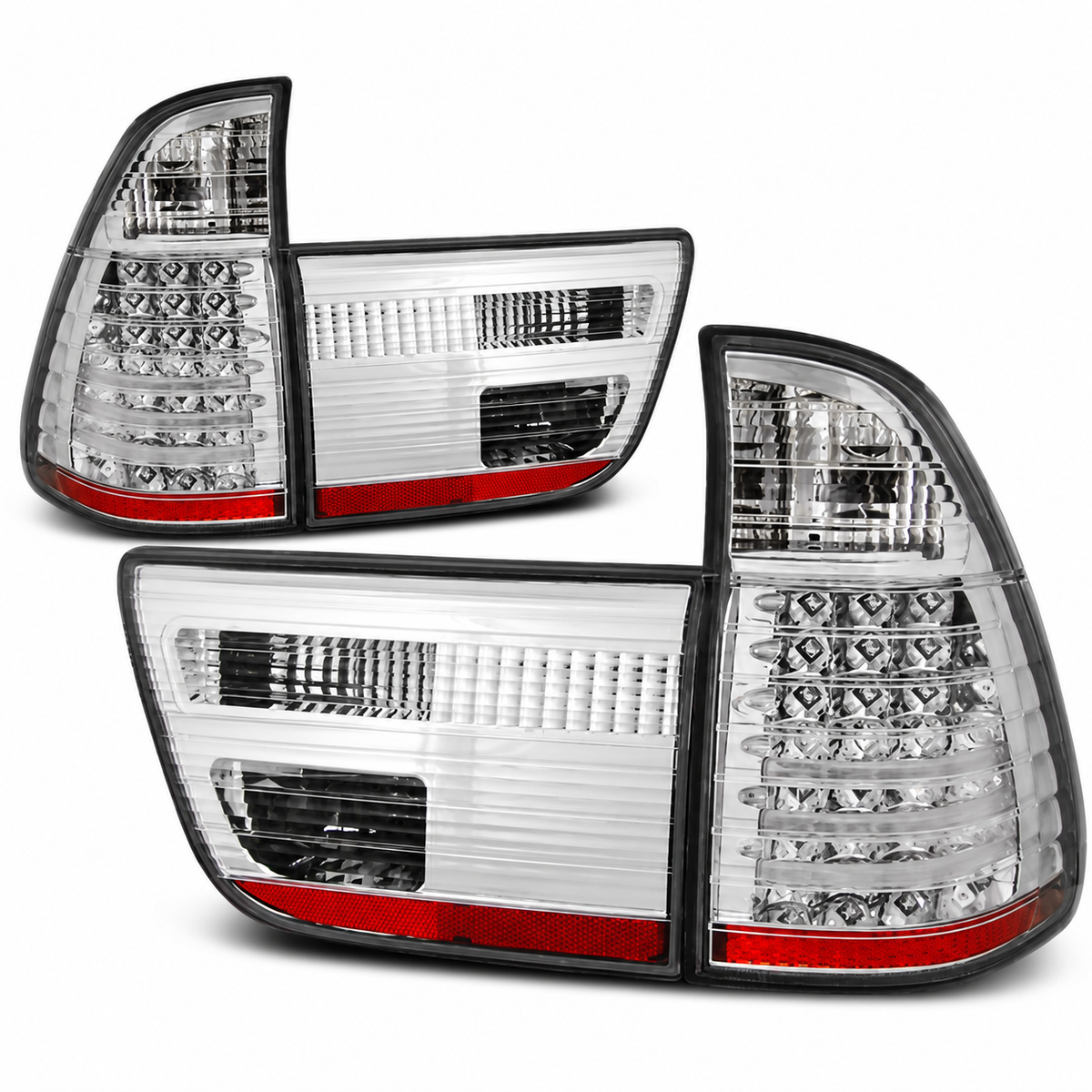 LED Rückleuchten passend für BMW X5 E53 09/1999–10/2003 Chrom