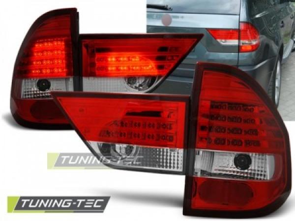 LED Rückleuchten passend für BMW X3 E83 Bj. 04-06 Rot/Chrom