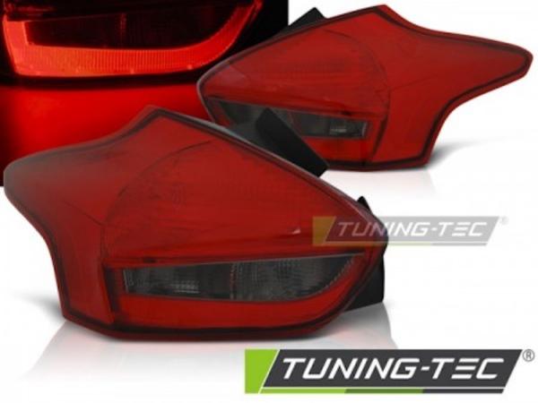 LED Lightbar Rückleuchten passend für Ford Focus MK3 Bj. 15-18 Rot/Smoke