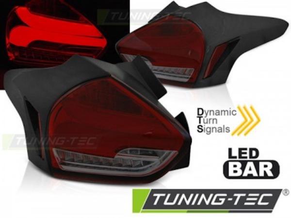 LED Lightbar Rückleuchten passend für Ford Focus MK3 15-18 Rot/Smoke dynamischer Blinker