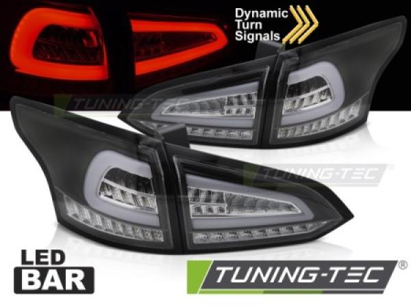Voll LED Lightbar Rückleuchten passend für Ford Focus MK3 Turnier Bj. 11-18 Schwarz