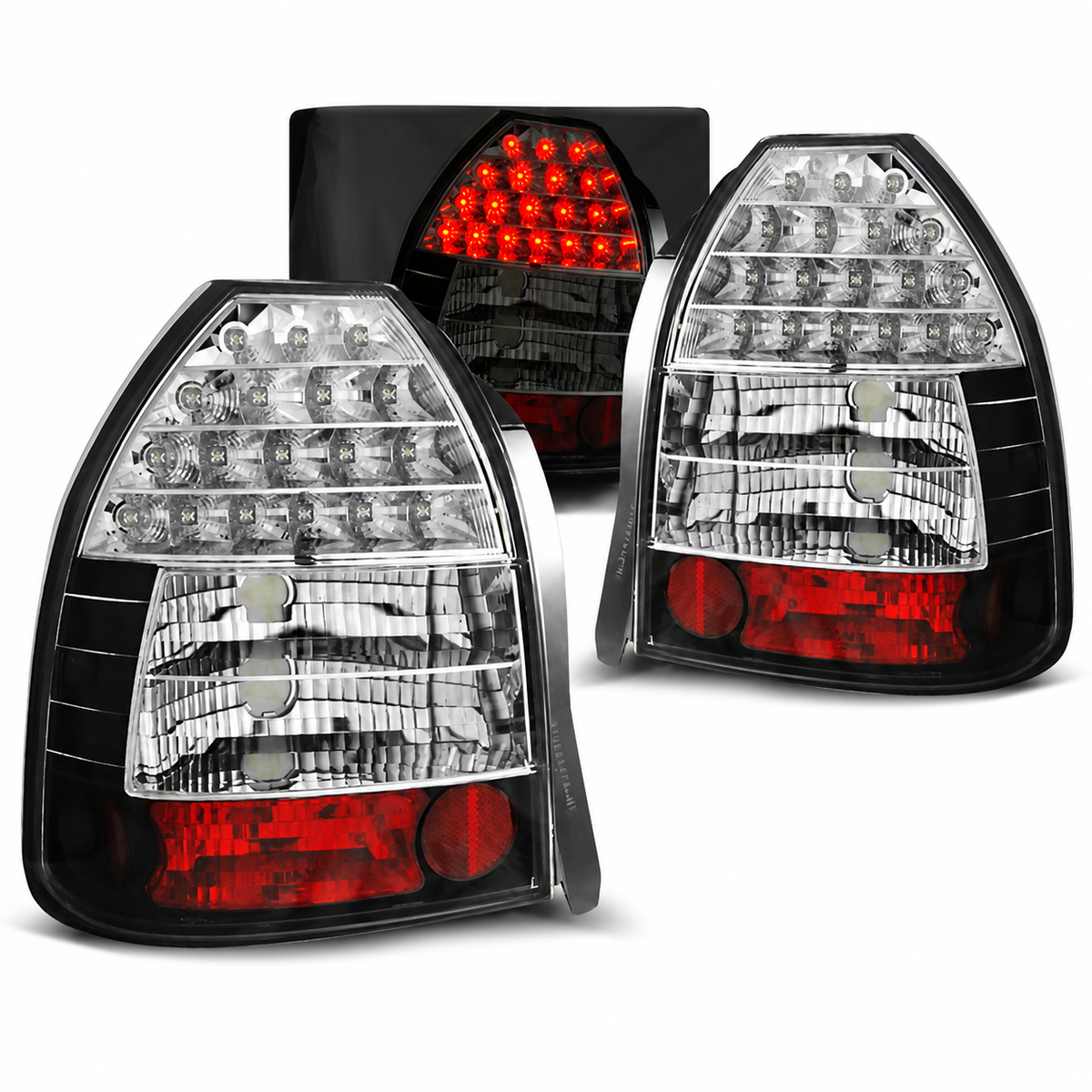 LED Rückleuchten passend für Honda Civic 09/1995–02/2001 3-Türer Schwarz