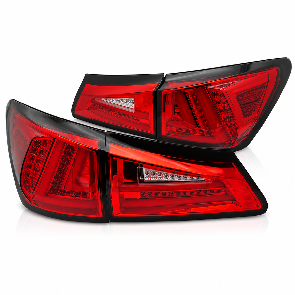 LED Rückleuchten passend für Lexus IS II 2006–2013 Rot/Weiß dynamisch