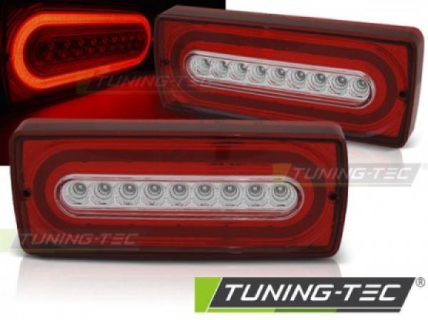 LED Lightbar Rückleuchten passend für Mercedes G-Klasse W463 90-12 Rot/Chrom