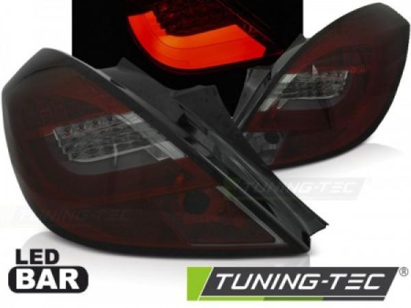 LED Lightbar Rückleuchten passend für Opel Corsa D (3-Türer) Bj. 06-14 Rot/Smoke