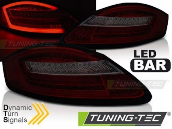 Voll LED Lightbar Rückleuchten passend für Porsche Boxster 987 + Cayman 04-09 Rot/Smoke