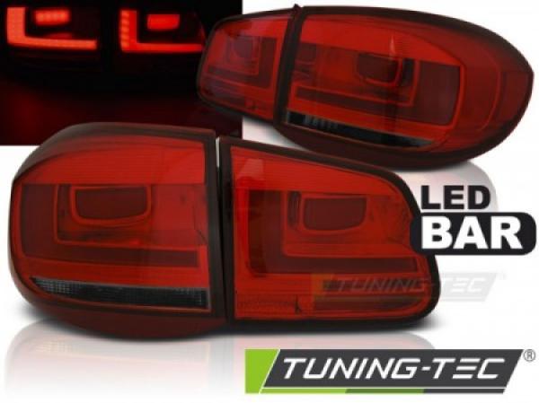 LED Lightbar Rückleuchten passend für VW Tiguan 5N Bj. 07-11 Dunkelrot/Smoke