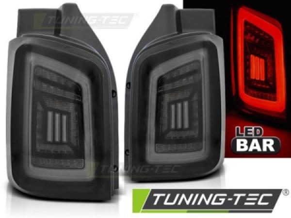 Voll LED Lightbar Rückleuchten passend für VW T5 / T5 GP 03- Schwarz Smoke (Heckklappe)