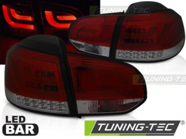 LED Lightbar Rückleuchten passend für VW Golf 6 (VI) Bj. 08-12 Rot/Smoke