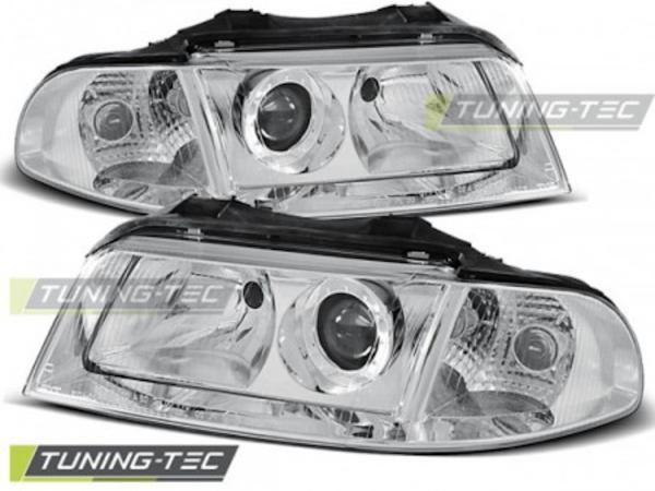 Scheinwerfer Klarglas passend für Audi A4 B5 Facelift Bj. 99-00 Chrom