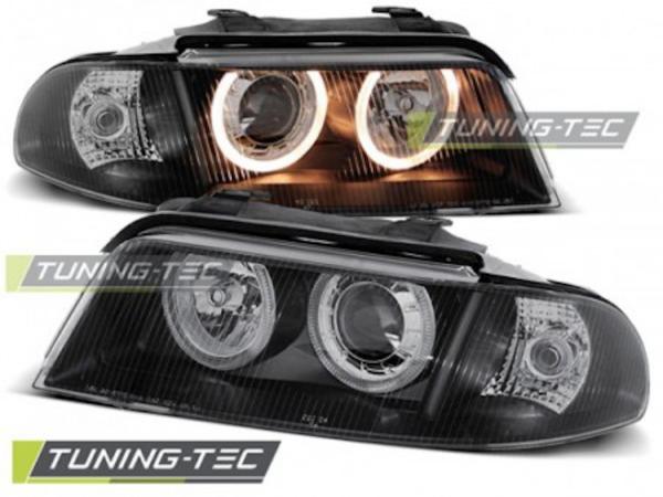 Scheinwerfer Angel Eyes passend für Audi A4 B5 Facelift Bj. 99-00 Schwarz