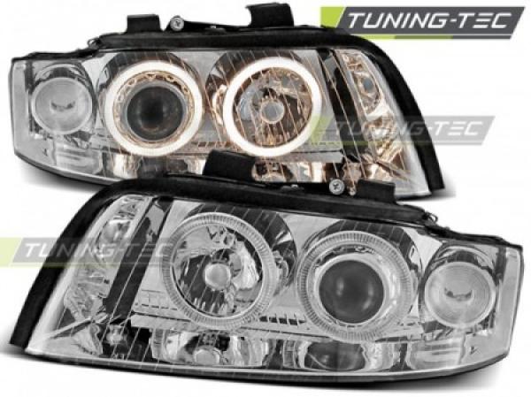 Scheinwerfer Angel Eyes passend für Audi A4 B6 8E Bj. 00-04 Chrom